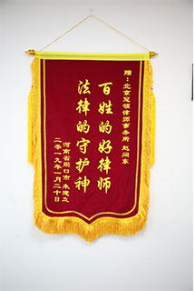 河南周口朱先生送锦旗